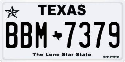 TX license plate BBM7379