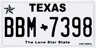 TX license plate BBM7398