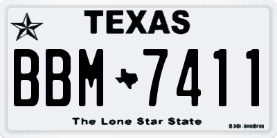 TX license plate BBM7411