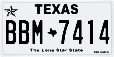 TX license plate BBM7414