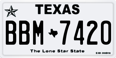 TX license plate BBM7420