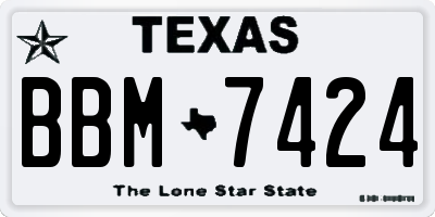TX license plate BBM7424