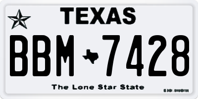 TX license plate BBM7428