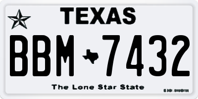 TX license plate BBM7432
