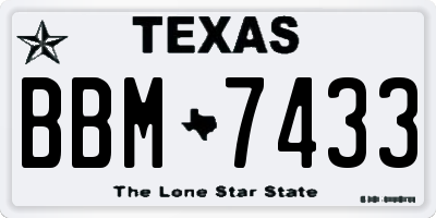 TX license plate BBM7433