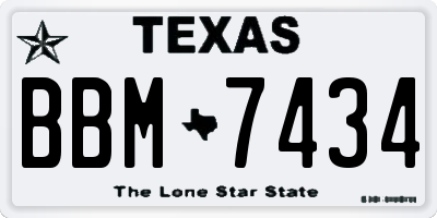 TX license plate BBM7434