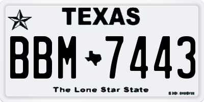 TX license plate BBM7443