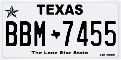 TX license plate BBM7455
