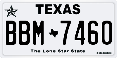 TX license plate BBM7460