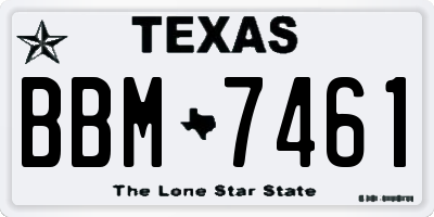 TX license plate BBM7461