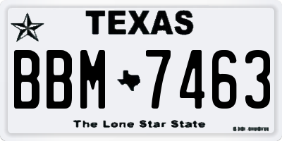 TX license plate BBM7463