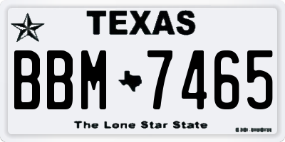 TX license plate BBM7465