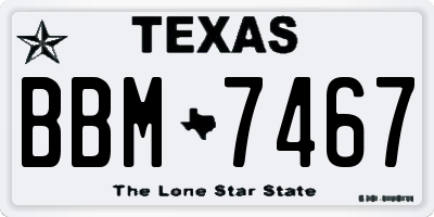 TX license plate BBM7467