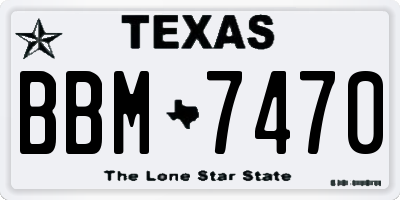 TX license plate BBM7470