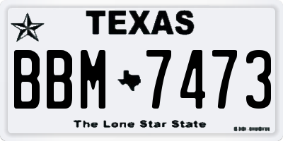 TX license plate BBM7473