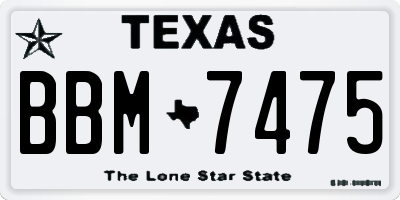 TX license plate BBM7475