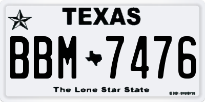TX license plate BBM7476