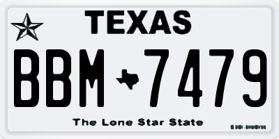TX license plate BBM7479