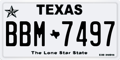 TX license plate BBM7497