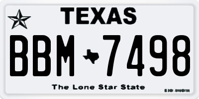 TX license plate BBM7498