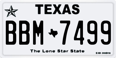TX license plate BBM7499