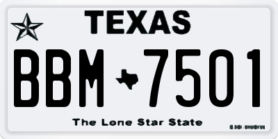TX license plate BBM7501