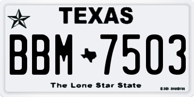 TX license plate BBM7503
