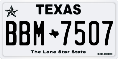 TX license plate BBM7507