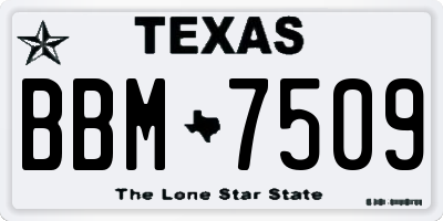 TX license plate BBM7509