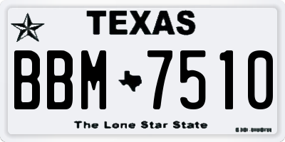 TX license plate BBM7510