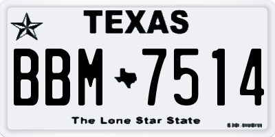 TX license plate BBM7514