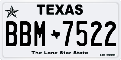 TX license plate BBM7522