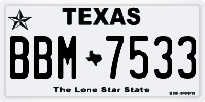 TX license plate BBM7533