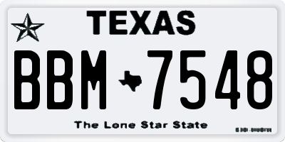 TX license plate BBM7548