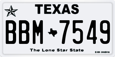 TX license plate BBM7549