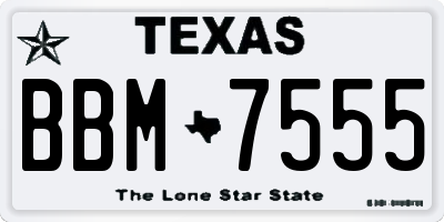 TX license plate BBM7555