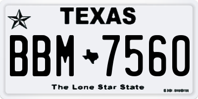 TX license plate BBM7560
