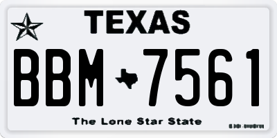 TX license plate BBM7561