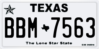 TX license plate BBM7563