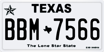 TX license plate BBM7566