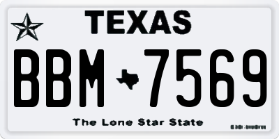 TX license plate BBM7569