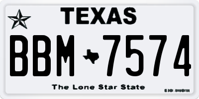 TX license plate BBM7574