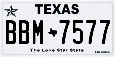 TX license plate BBM7577