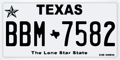 TX license plate BBM7582