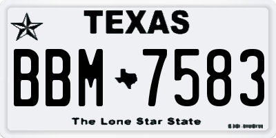 TX license plate BBM7583