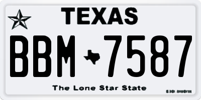 TX license plate BBM7587