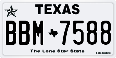 TX license plate BBM7588