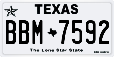 TX license plate BBM7592