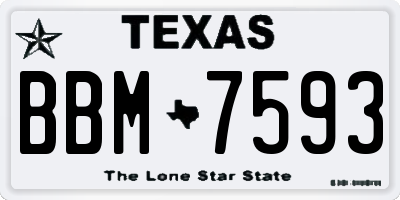 TX license plate BBM7593