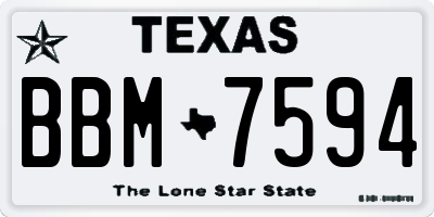 TX license plate BBM7594